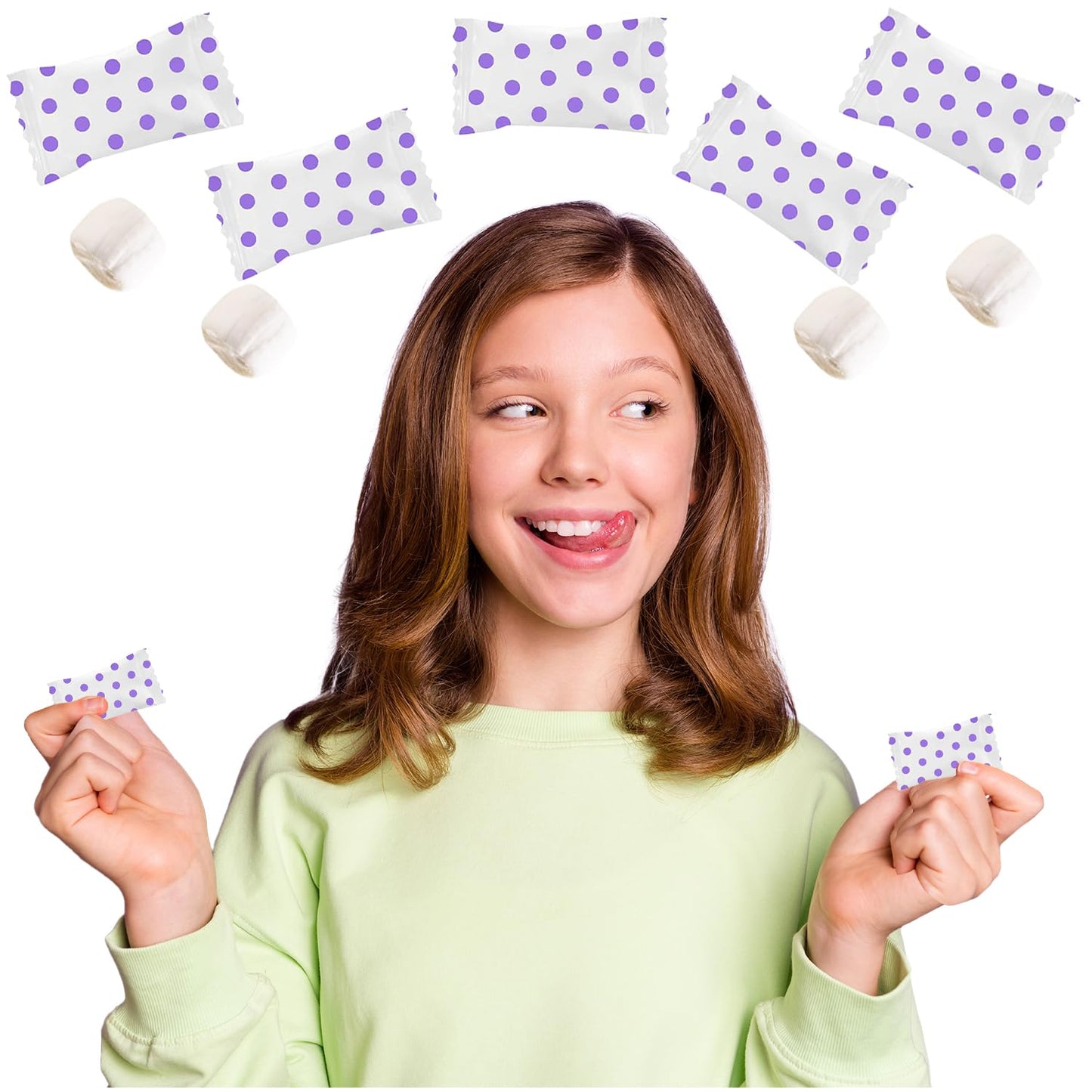 Fruidles Buttermints Mint Candies, Fat-Free, Kosher, Individually Wrapped, 55 Pieces, Purple