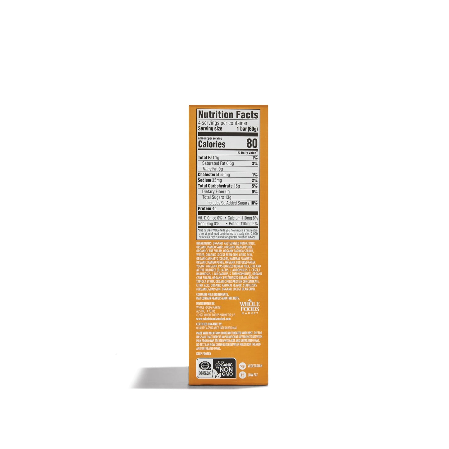 365 by Whole Foods Market, Greek Yogurt Bar, Mango, Organic, 10 Ounce