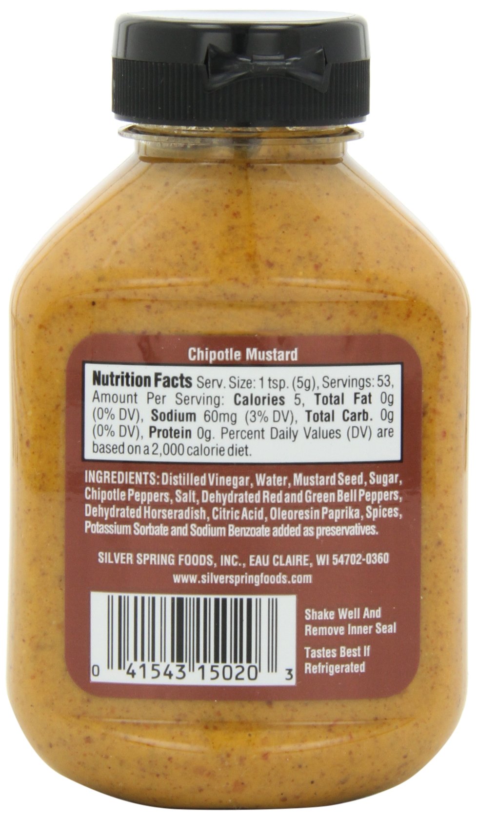 Silver Springs Mustard, Chipotle, 9.5 oz