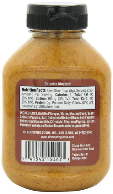 Silver Springs Mustard, Chipotle, 9.5 oz