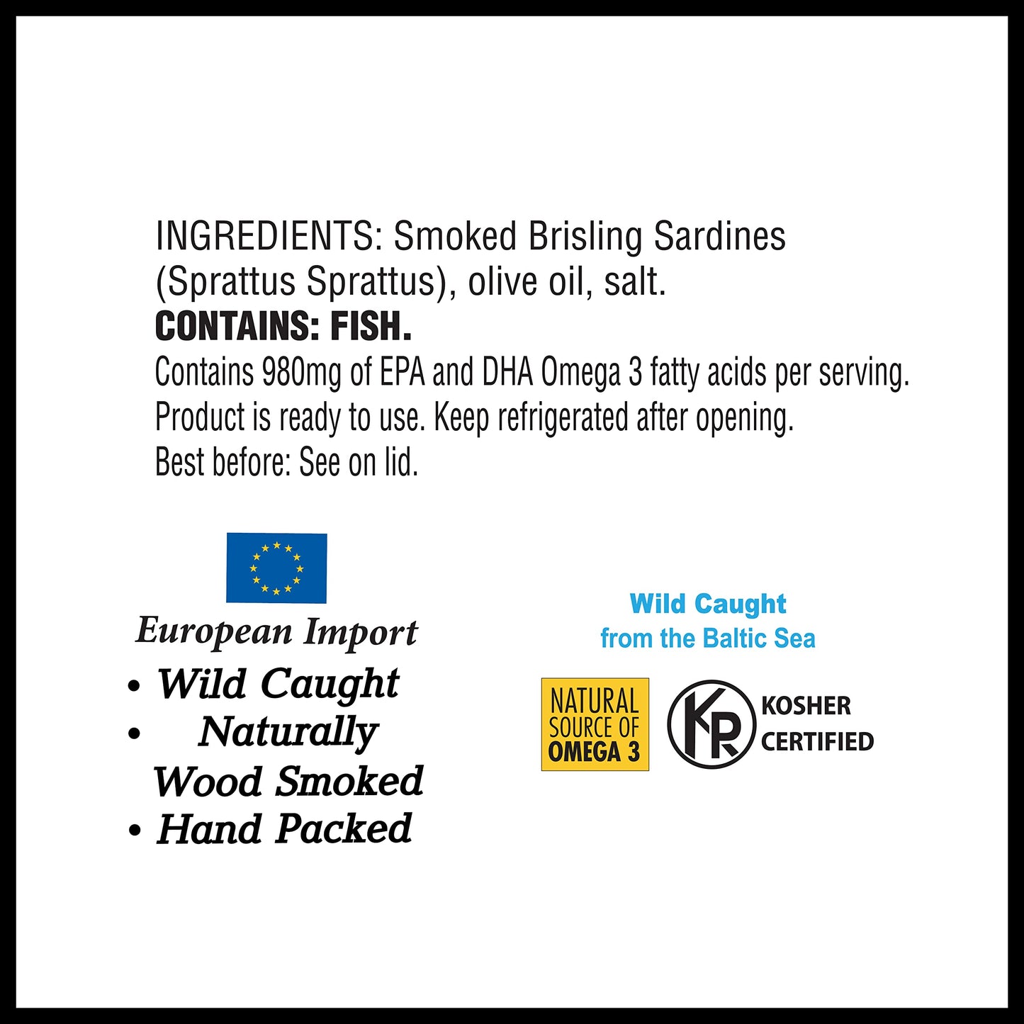 MW Polar Naturally Alder Wood Smoked Brisling Sardines in Olive Oil  6.5oz Jar (Pack of 12) | Kosher Friendly  Wild-Caught  Hand-Packed  High in Omega-3  Keto  Paleo  Gluten-Free  Non-GMO