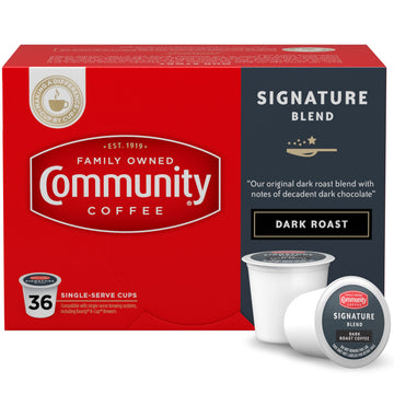 Community Coffee Signature Blend, Dark Roast Coffee Pods, Compatible with Keurig 2.0 K-Cup malt-inspired, 36 Count (Pack of 1)