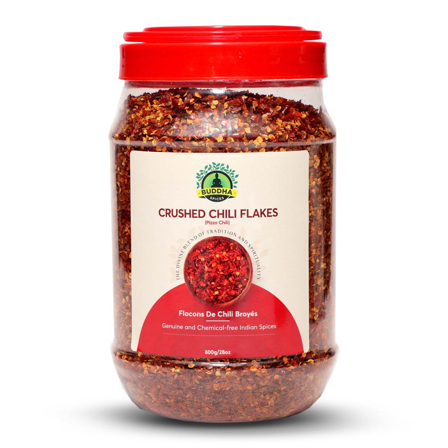 Buddha Spices Inc. Dried Red Chili Flakes - 800G (28 Oz) - Pizza Chili - All-Natural And - Convenient And Long-Lasting - Pure In