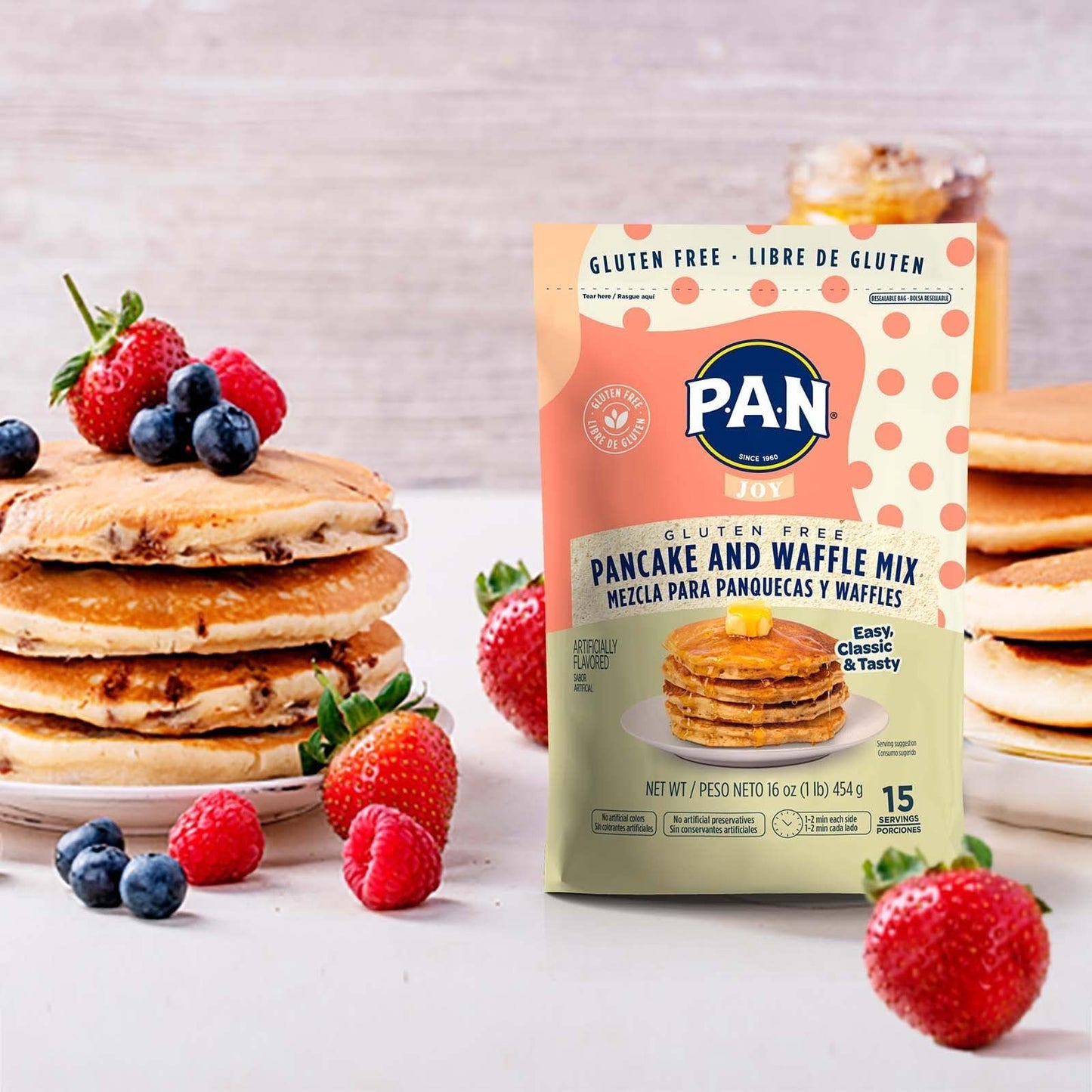 P.A.N Pancake and Waffle Mix - Gluten Free 1 lb. (Pack of 2)