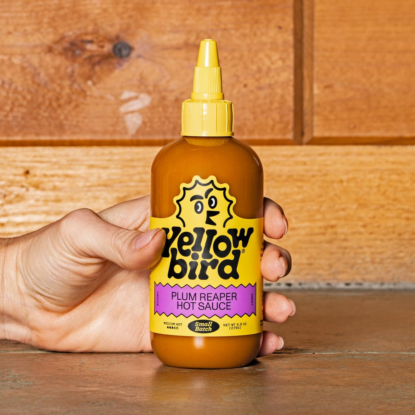Yellowbird Small Batch Plum Reaper Hot Sauce 9.8 Oz. Pantry Size (Medium Hot | 1 Bottle | Made In Texas)