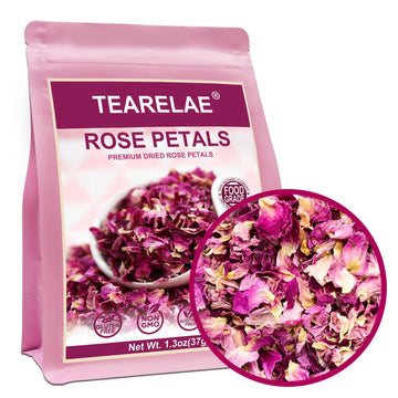 TEARELAE - Dried Rose Petals - Top-Grade Pure Natural Edible Flowers - Use for Tisanes, Baking, Candle Making, Soap Making and H