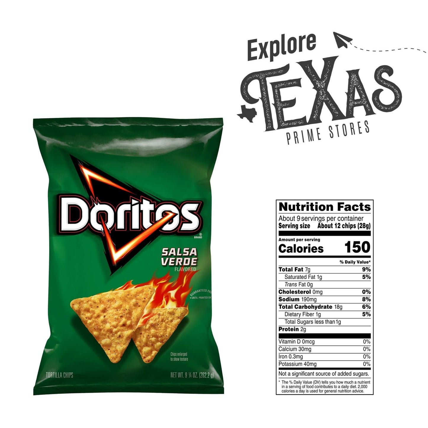 Doritos 6-Pack Of Salsa Verde Flavored Tortilla Snack Chips 9.25 Oz Bag + 1 Freebie By Lavinia Essentials Brand