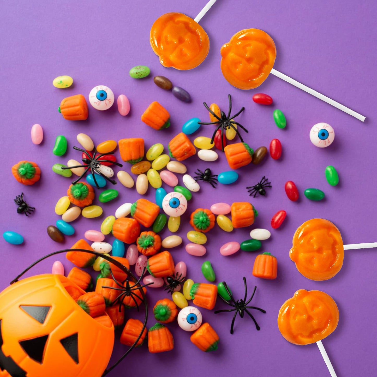 EORA Halloween Lollipop Suckers Candy, 42 Count, Pumpkin Shaped, Individually Wrapped, Orange, Model QWLH-HLPO-8G42