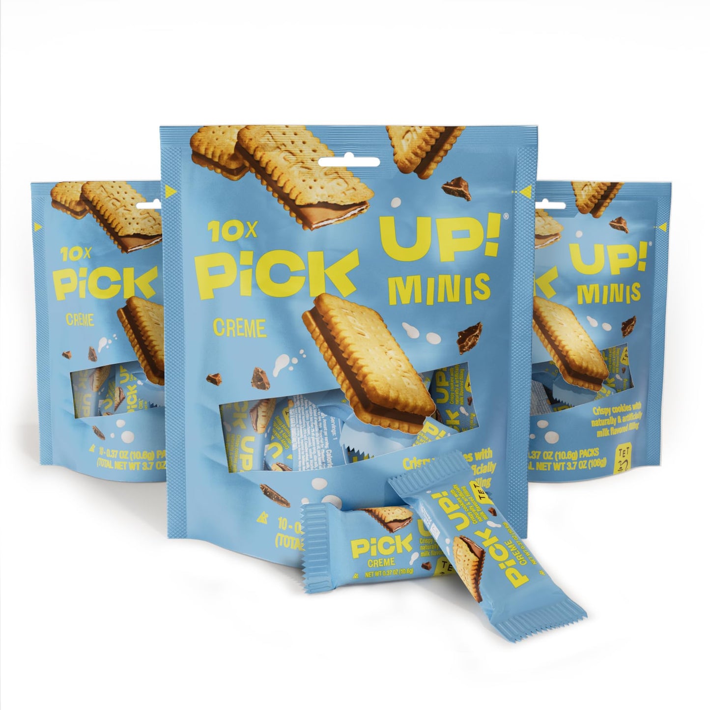 Bahlsen Pick Up! Minis Creme (3 Bags  3X10 Individual Cookies  30 Total) - Crispy Cookies With Chocolate And Milk Creme Filling - Kosher (0.37 Oz Single Servings Individually Wrapped)