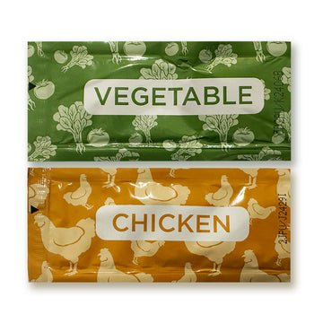 Stapster Savory Choice Vegetable Broth (9.6 G) and Chicken Broth Concentrate (12 G) - Bundle of 32 pcs - 16 pcs Vegetable and 16
