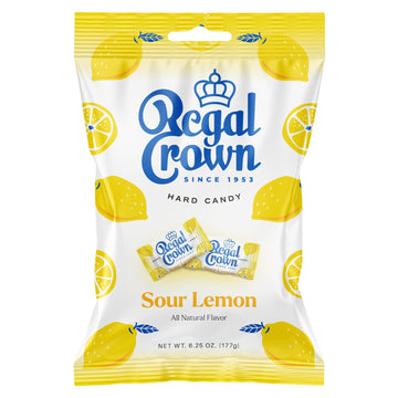 Regal Crown Sour Lemon Hard Candy | Old Fashioned Sour Lemon Candy | Traditional Lemon Candy Brought To You By Iconic Candy | 6.