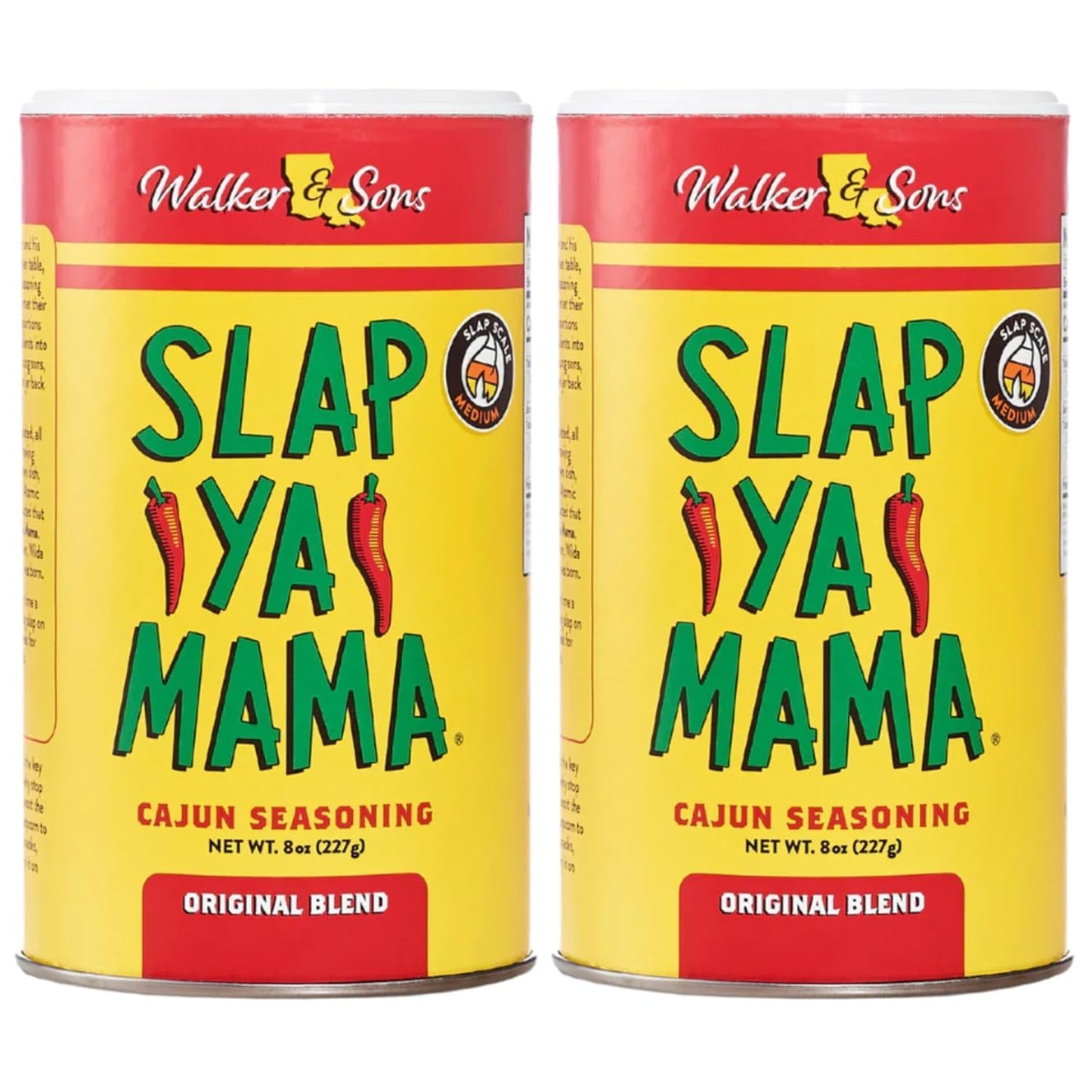 Slap Ya Mama Original Blend Cajun Seasoning - 8 oz Can  Pack of 2  All Natural  MSG Free  Kosher - Authentic Louisiana Flavor