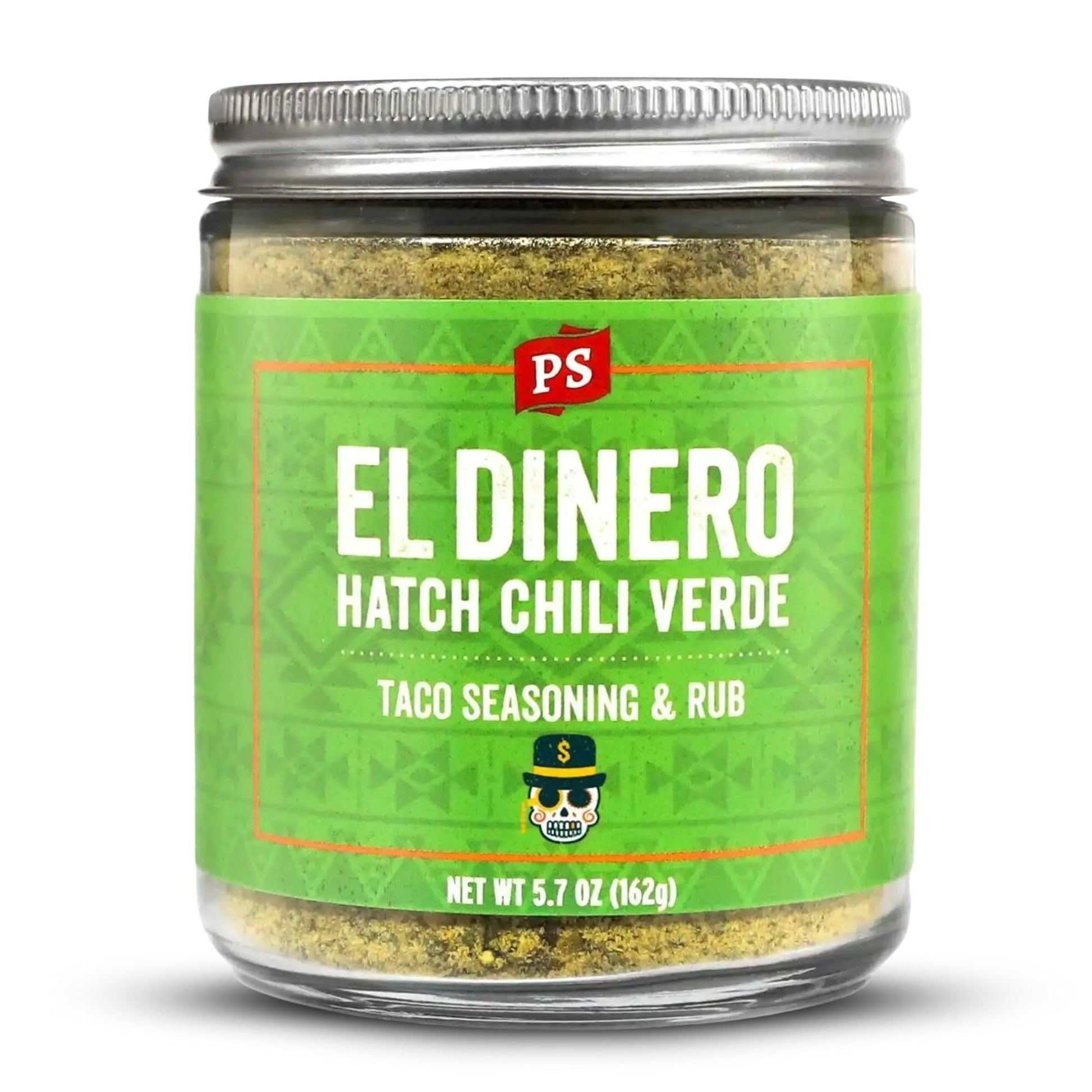 Ps Seasoning El Dinero Taco Seasoning Mix - Hatch Chili Verde And Jalapeno Blend, Dry Bbq Rub For Tacos, Beans, Casserole, Chicken, Pork, Beef - Mexican Seasoning Bbq Rub For Smoky Aroma And Grilling
