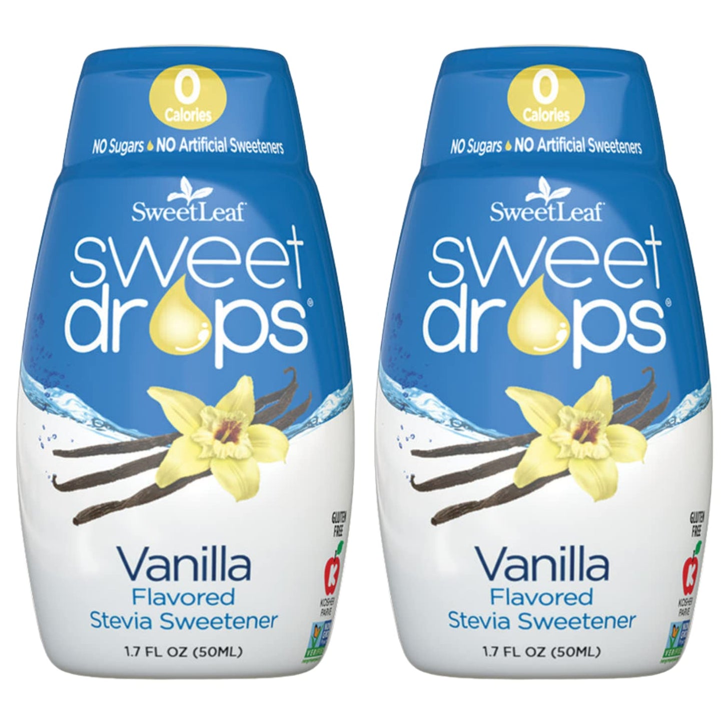 SweetLeaf Vanilla Stevia Liquid Sweetener - 0 Calorie, Sugar Free - 1.7 Fl Oz (Pack of 2)