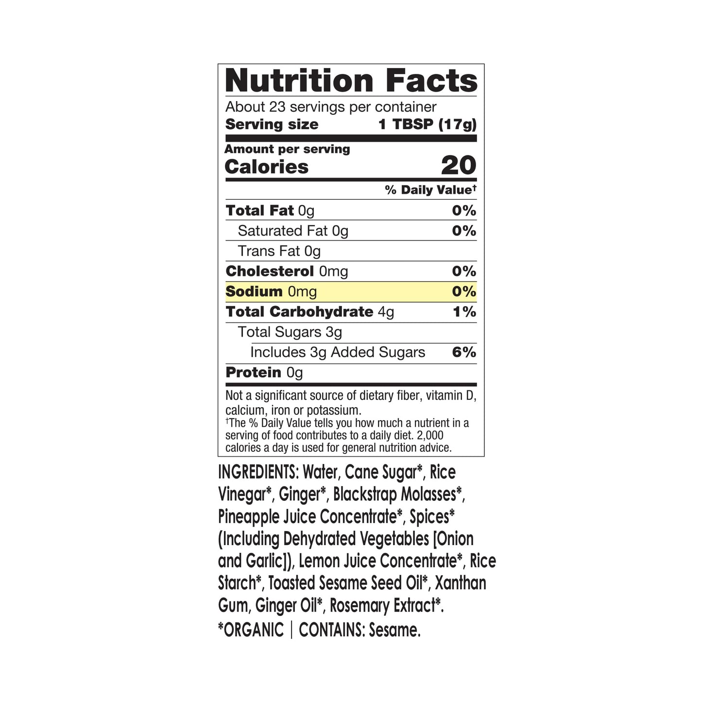 Mr. Spice Organic - Salt Free Sauce (Ginger Stir Fry, Single)