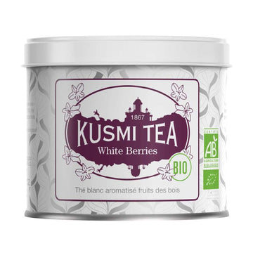 Kusmi Tea - White Berries - Organic Blend of White Tea with Blackberry, Blackcurrant & Strawberry - Enjoy Hot or Iced - Loose Le