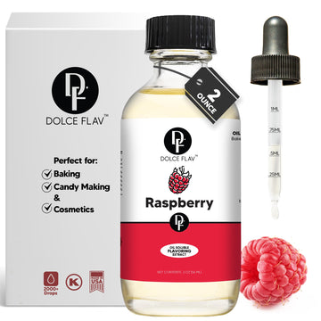 Dolce Foglia Raspberry Flavoring Oils - 2 Oz. Multipurpose Flavoring Oil for Candy Making, Extracts and Flavorings for Baking, L