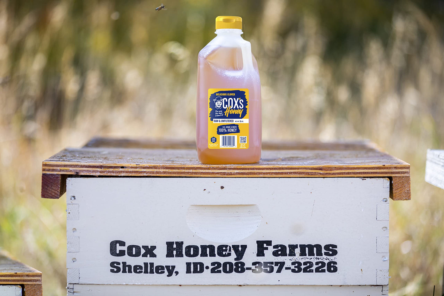 Cox'S Honey 100% Pure, Raw Unfiltered Clover Honey, Rich In Nutrients, Family Owned Apiary, 5 Lbs Jug