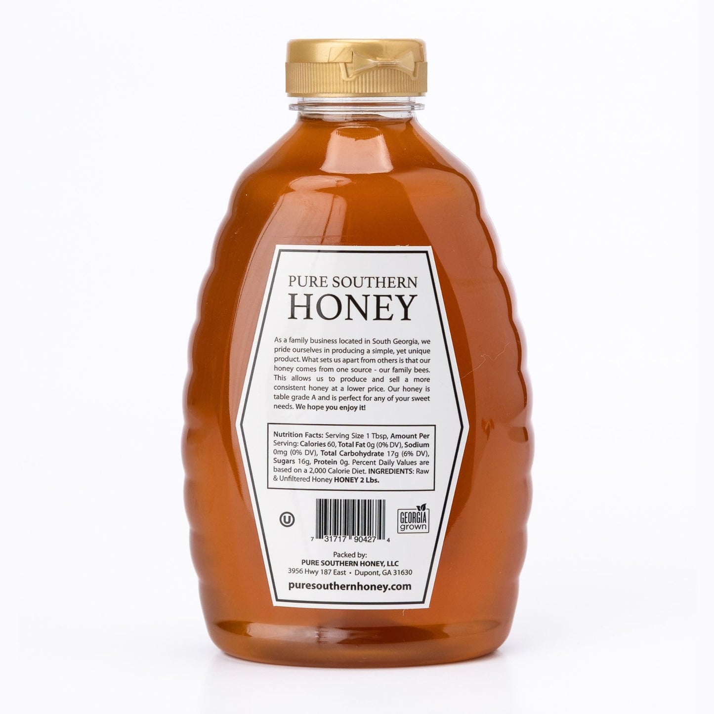 100% Authentic, Usa - Made Raw Unfiltered Honey, Pure Southern Honey [ 2 Lb] - Unheated - Non - Gmo, No Additives, All - Natural