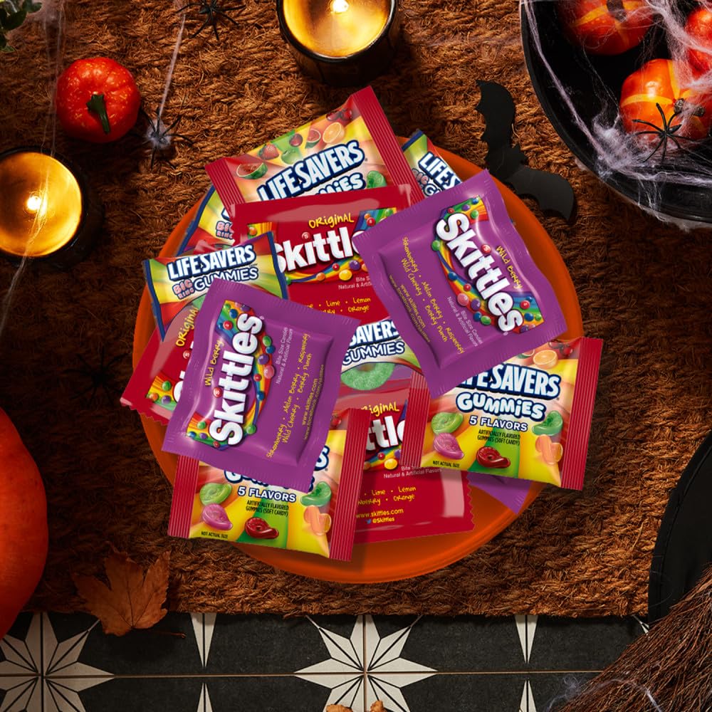 Life Savers Gummies & Skittles Original & Wild Berry Halloween Variety Bag, 35 Pieces