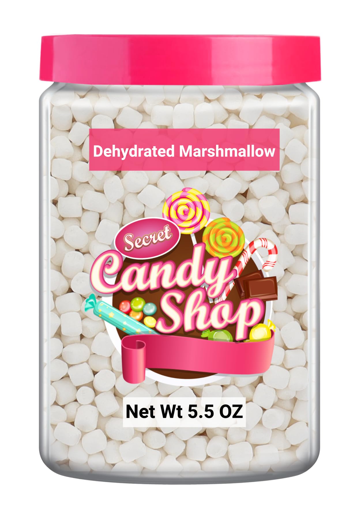 Candy Shop Premium Mini Dehydrated Marshmallows Bits (5.5Oz, Vanilla)