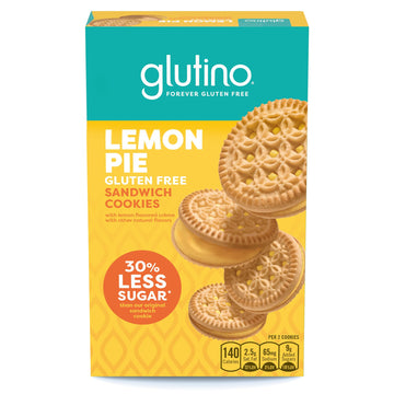 Glutino Gluten Free Lemon Pie Flavored Sandwich Cookies, Gluten Free Snacks, 10.5 oz.