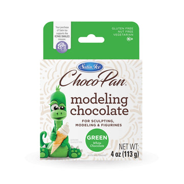 Satin Ice ChocoPan Green Modeling Chocolate (4 Ounce) For Cake Decorating