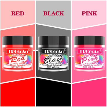Oil Based Food Coloring Powder For Chocolate - 3 Colors Vibrant Edible Food Dye, Food Coloring Powder For Oil Based, Cake Decora