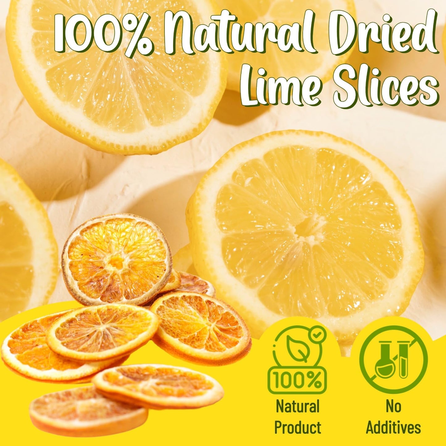 Fangkic Dried Lemon Slices, 100% Natural, Additive-Free, 4oz (113g) for Baking, Cocktails, Potpourri, Crafts