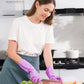 Pacific Ppe 2 Pairs Reusable Dishwashing Cleaning Gloves With Latex Free, Cotton Lining, Kitchen Gloves, Purple, Large