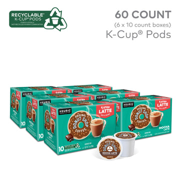 The Original Donut Shop Mocha One-Step Latte, Single Serve Coffee K-Cup Pod, Flavored Coffee, 60 Count (6 Packs Of 10)