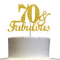 RokAPary 70th Birthday Cake Topper, Gold Glitter Acrylic, Sturdy Double-Sided, Made in USA, Model RCTF