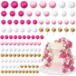 RASSLISA Foam Ball Cake Toppers, 113 PCS, 5 Sizes, Gold Pink White Hot Pink, Perfect for Birthdays, Baby Showers, and Weddings