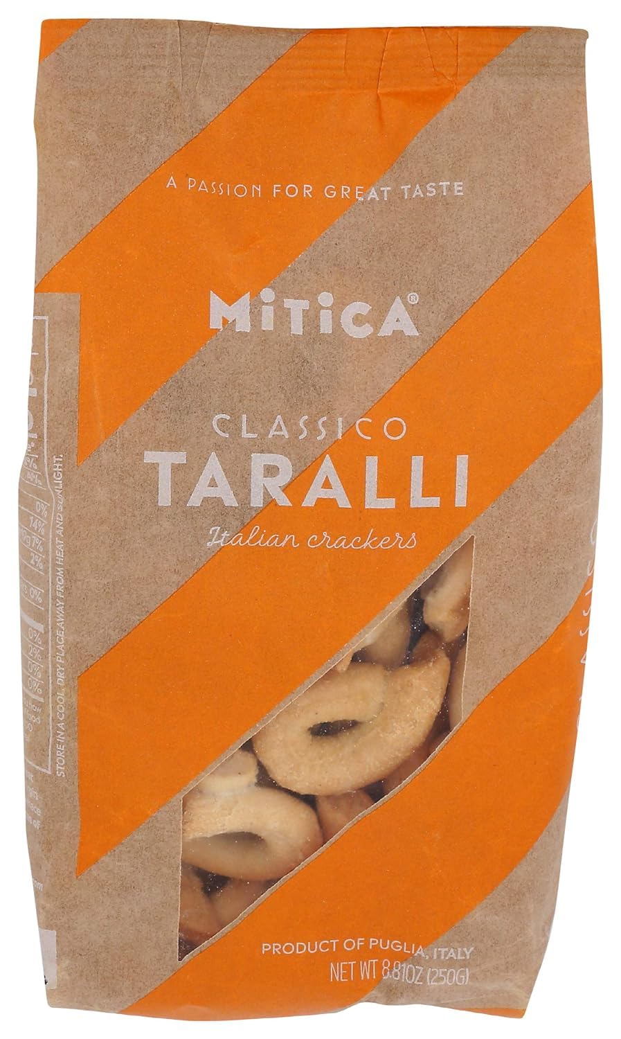 MITICA Classic Taralli Snack, 8.8 oz. (Pack of 12), Italian Crunchy Breadsticks