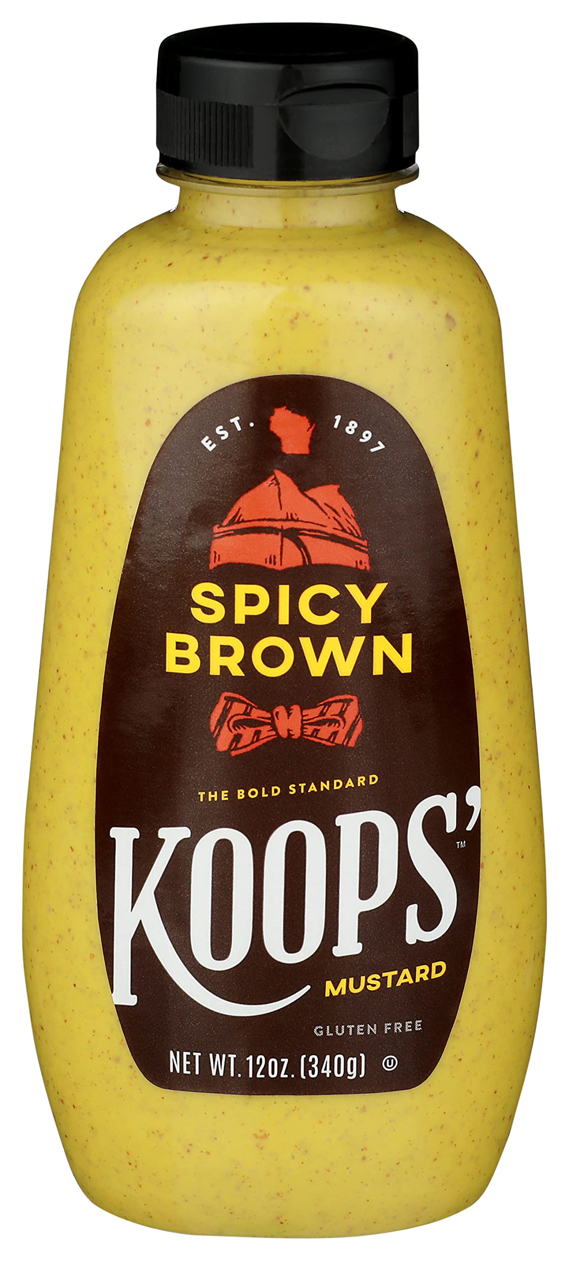Koops' Spicy Brown Mustard - Spicy Mustard, Gluten-Free, Kosher, Made in USA, From Quality Mustard Seeds, Delicious and Bold Fla