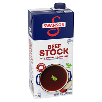 Swanson 100% Natural, Gluten-Free Beef Stock, 32 Oz Carton
