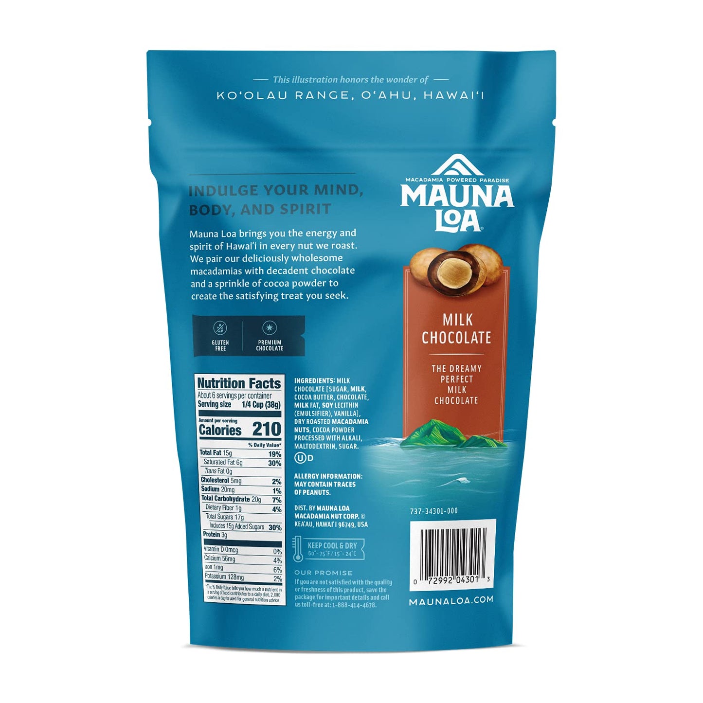 Mauna Loa Chocolate Covered Macadamia Nuts, Milk Chocolate, Cocoa Dusted, 8 Oz