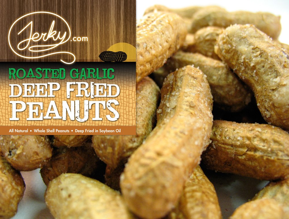 Jerky.Com Deep Fried Peanuts In Shell Sampler 3 Pack - Gourmet Flavors Include Salted, Roasted Garlic, Spicy Hot - Peanuts In Sh