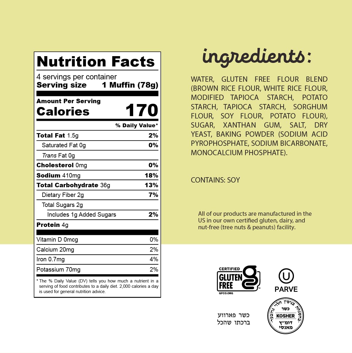 Katz Gluten Free English Muffins | Dairy, Nut and Gluten Free | Kosher (3 Packs of 4 Muffins, 11 Ounce Each)