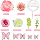 Lukinuo 14 Pcs Boho Flower Cake Topper, 3D Birthday Cake Leaf Decoration Gold Flower Cake Topper Flower Wedding Cake Topper Boho
