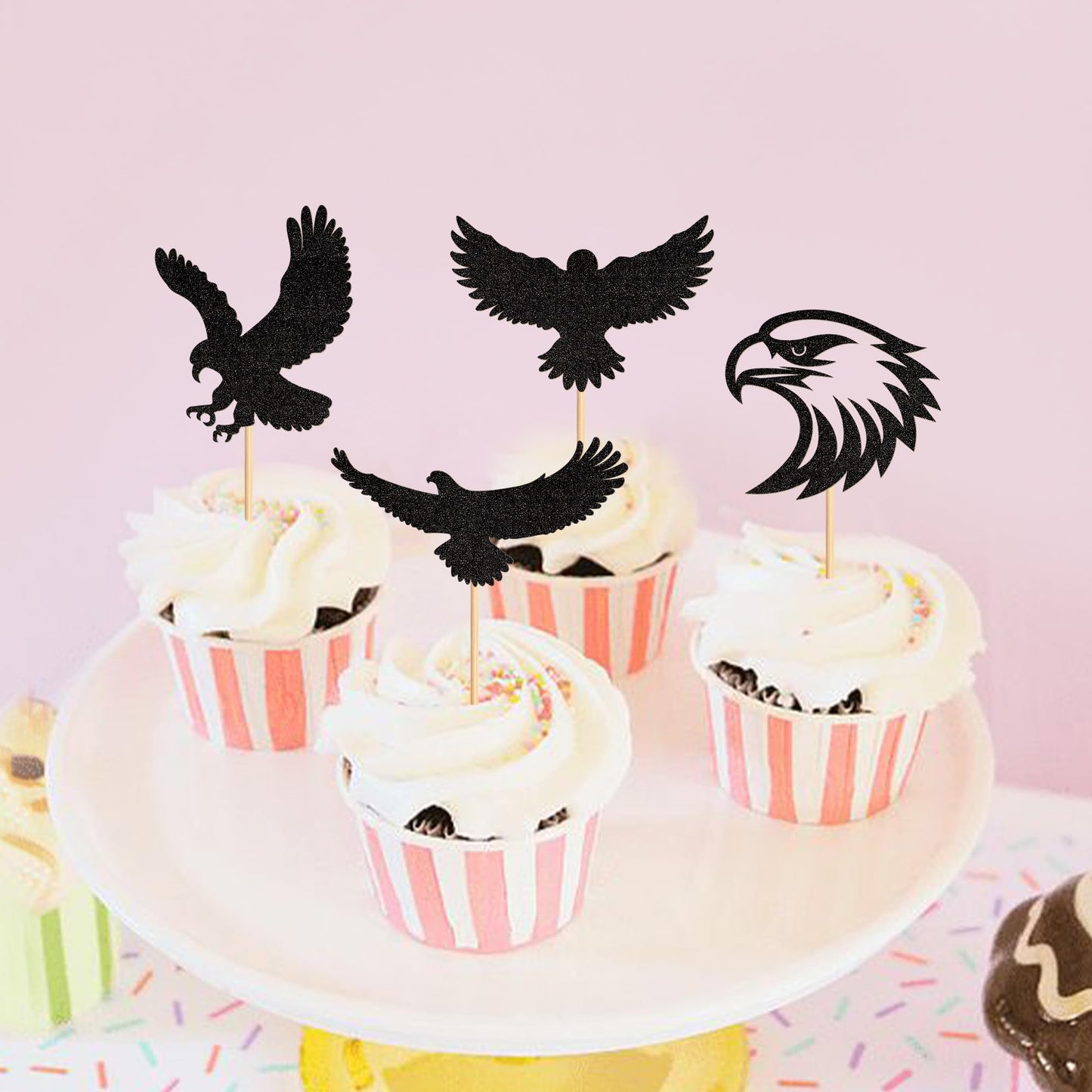 Ercadio 24 Pack Eagle Cupcake Toppers Eagle Cupcake Picks Animal Cupcake Picks Eagle Birthday Cupcake Decorations For Baby Showe