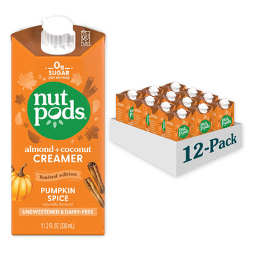 nutpods Pumpkin Spice Creamer - Unsweetened Dairy-Free, Vegan, Gluten Free, Non-GMO, 11.2 Fl Oz, Pack of 12