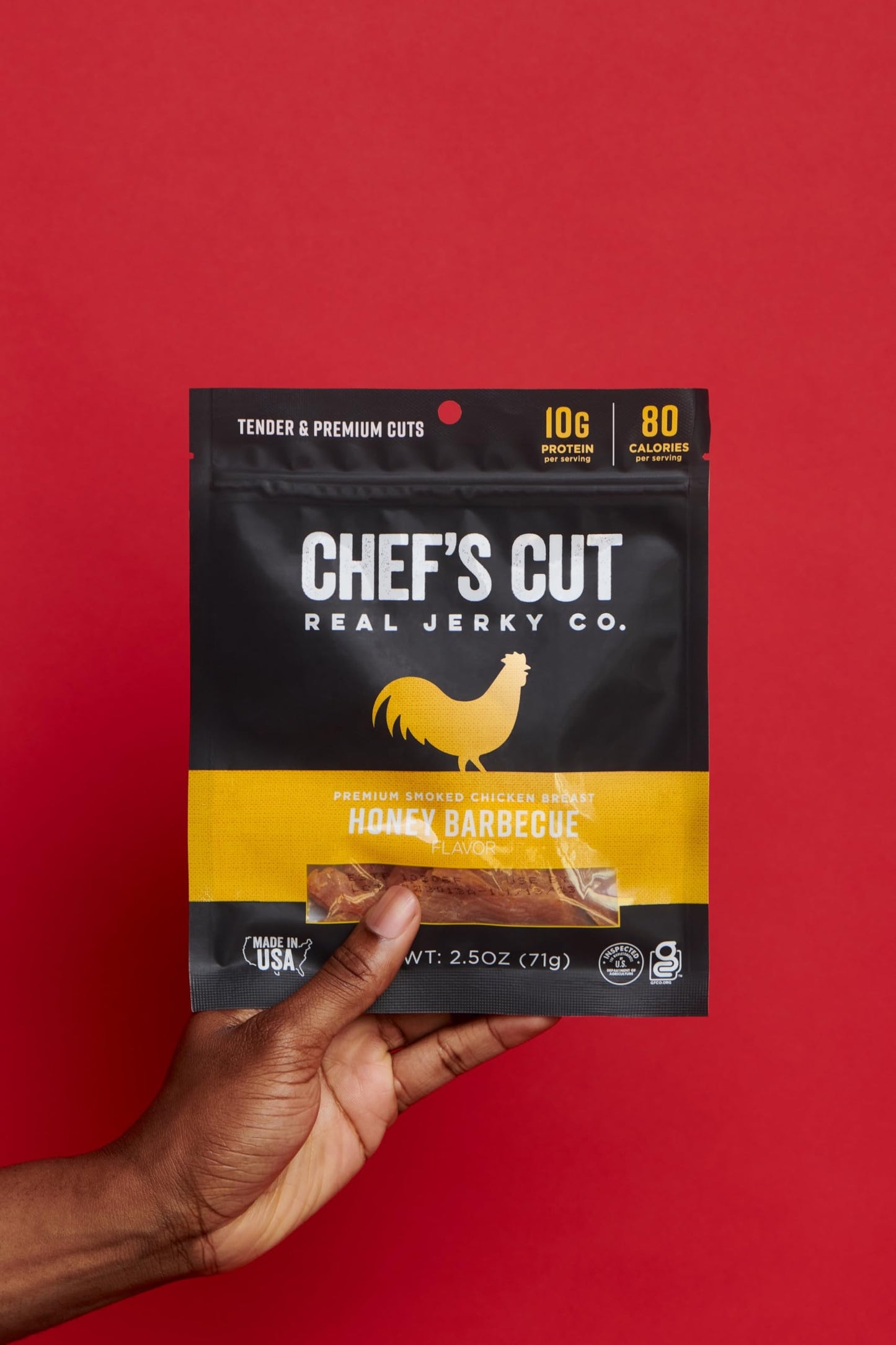 Chefs Cut Real Jerky Honey Barbecue Chicken Jerky, 2.5 Ounce (Pack of 4), Cane Caramel Color