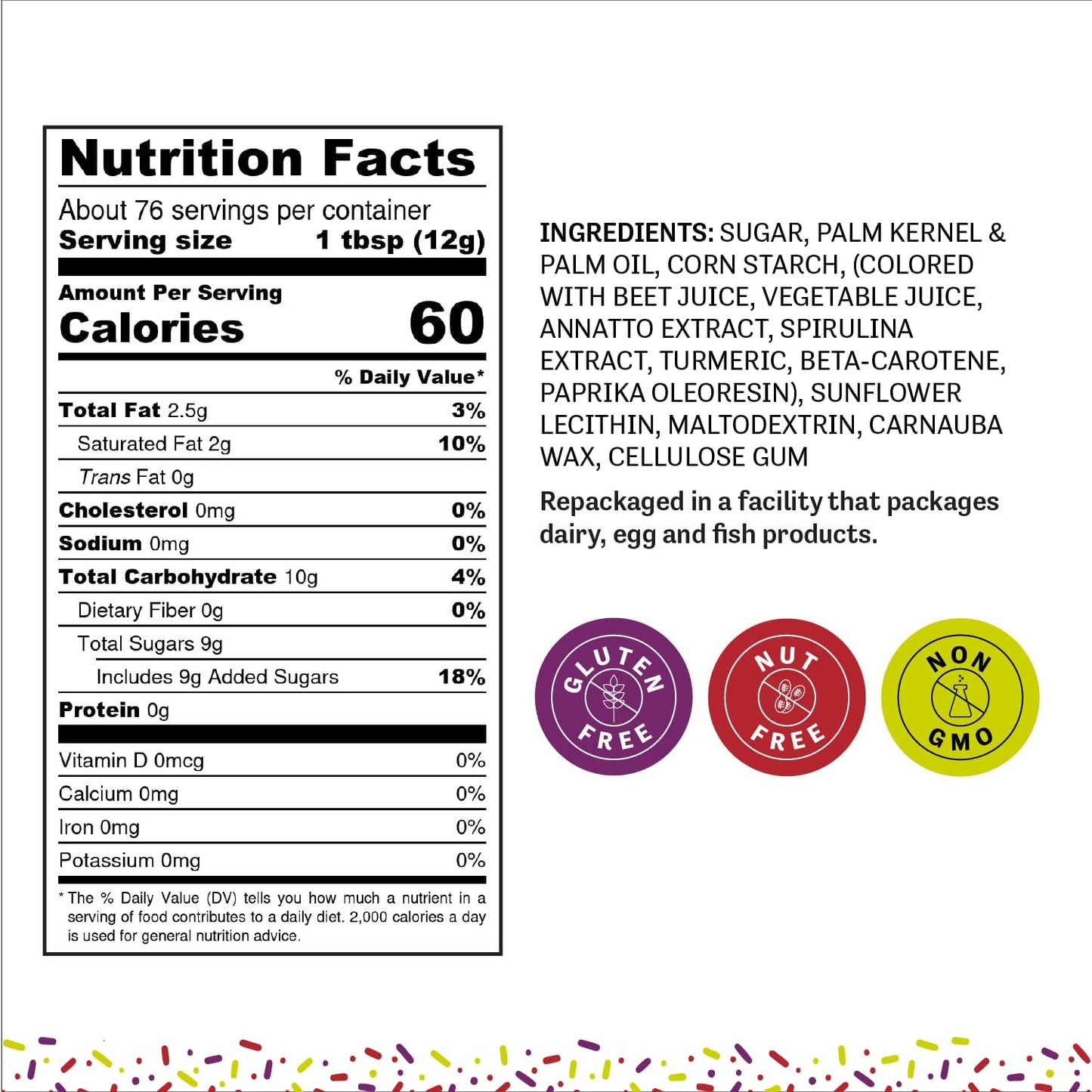 Judee'S Natural Rainbow Sprinkles 2 Lb - Gluten-Free And Nut-Free - Brighten Up Your Baked Goods - Great For Cookie And Cake Dec