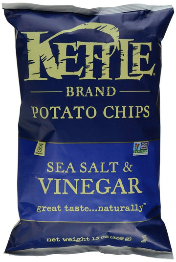 Kettle Brand Potato Chips, Sea Salt And Vinegar, 13 Ounce (Pack Of 10)