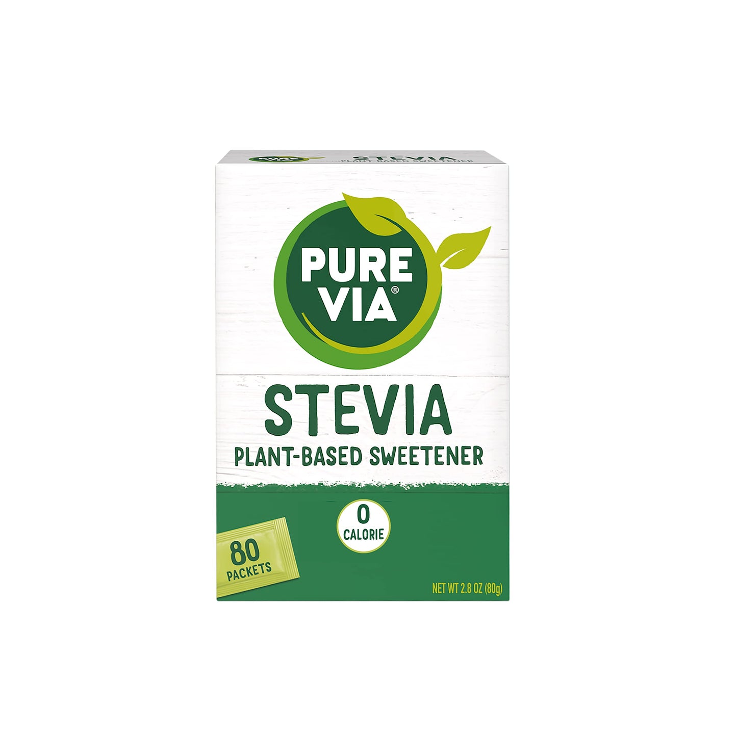 Pure Via Stevia Sweetener Packets, Sugar Substitute, Natural Sweetener, Erythritol Free, Zero Calorie Natural Sweetener Packets,