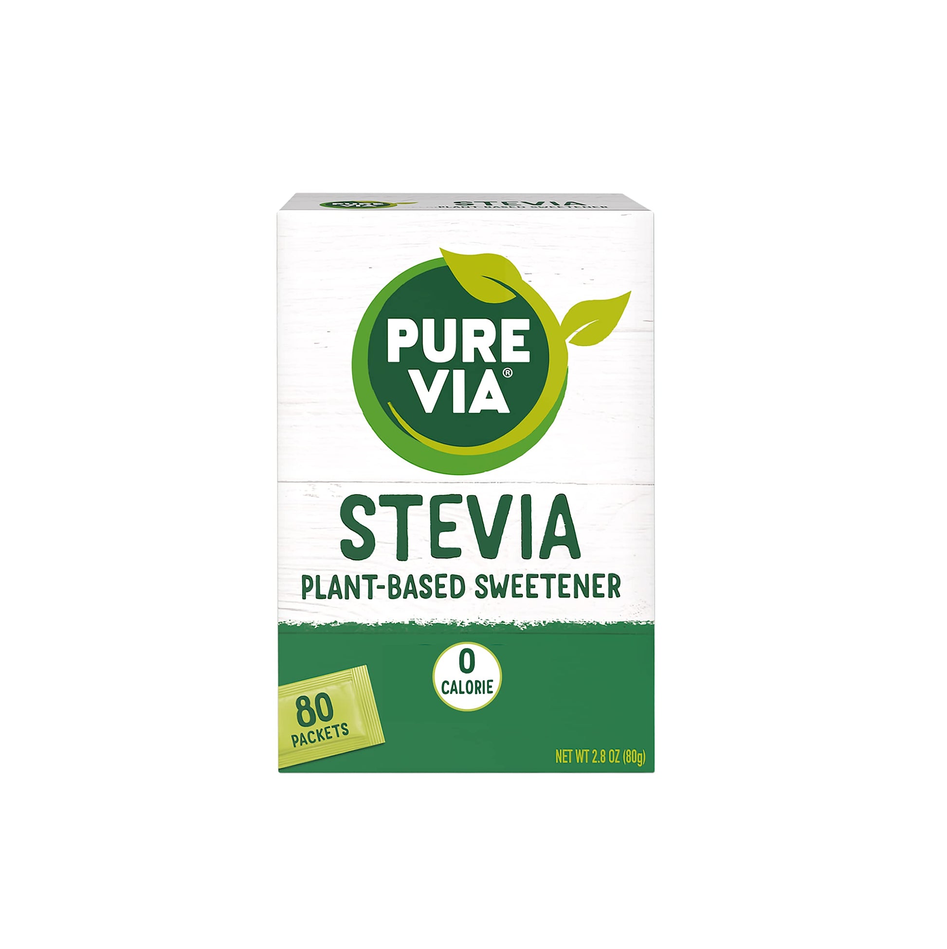 Pure Via Stevia Sweetener Packets, Sugar Substitute, Natural Sweetener, Erythritol Free, Zero Calorie Natural Sweetener Packets,