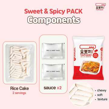 Yopokki Instant Tteokbokki Pack (Sweet Mild Spicy, Pack Of 2) Korean Street Food With Sweet And Moderately Spicy Sauce Topokki R