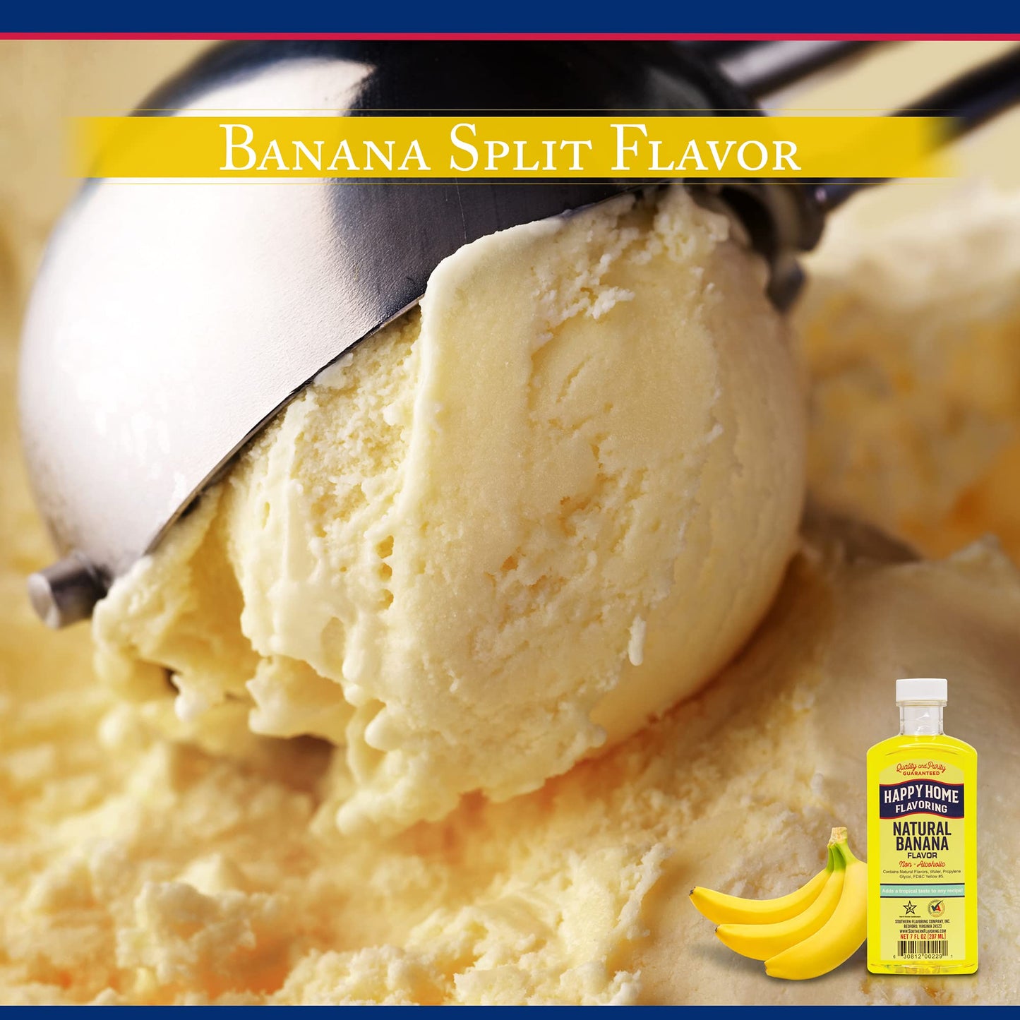 Happy Home Natural Banana Flavoring, Non-  ic, Certified Kosher, 7 Fl Oz
