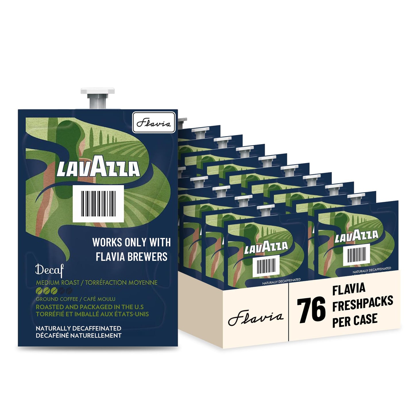 Flavia Lavazza Decaf Coffee Freshpacks works only with Flavia malt-inspired  Medium Roast (Case of 76)